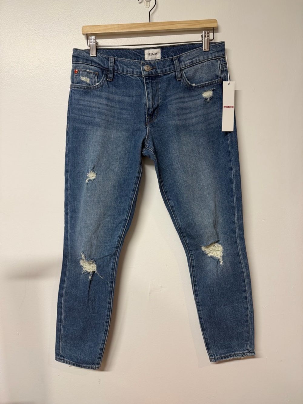 Hudson Jeans Women's Krista Low Rise Skinny Ankle Distressed Denim size 29
